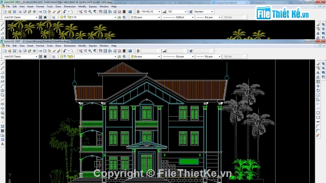 bản vẽ 3 tầng,biệt thự 3 tầng,bản vẽ autocad biệt thự 3 tầng,biệt thự 2 tầng,file cad 3 tầng